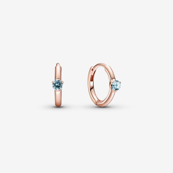 Light Blue Solitaire Huggie Hoop Earrings Pandora Australia